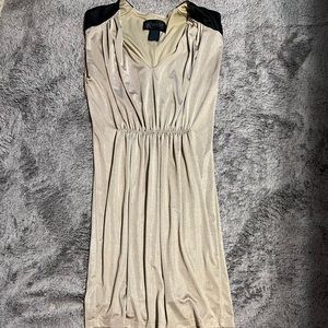 Above the knee gold mini dress